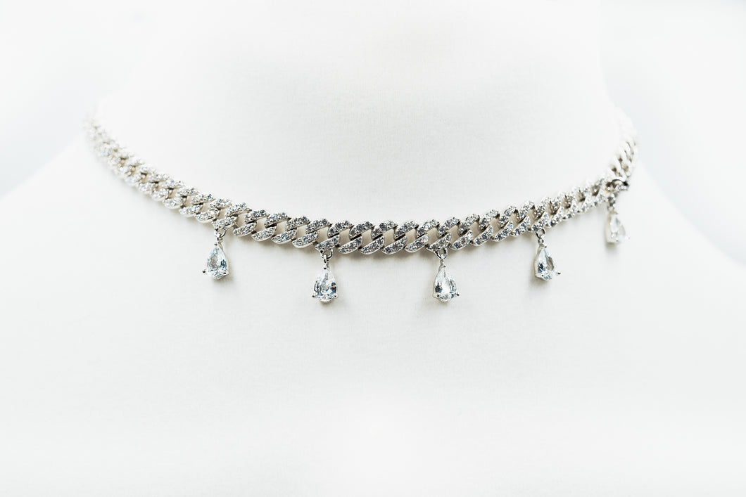 Elegant Diamond Pear Necklace