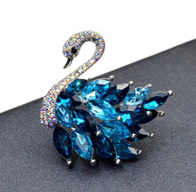 Load image into Gallery viewer, Blue Swan Brooch
