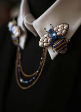 Load image into Gallery viewer, Blue Bumbo Bee Brooch
