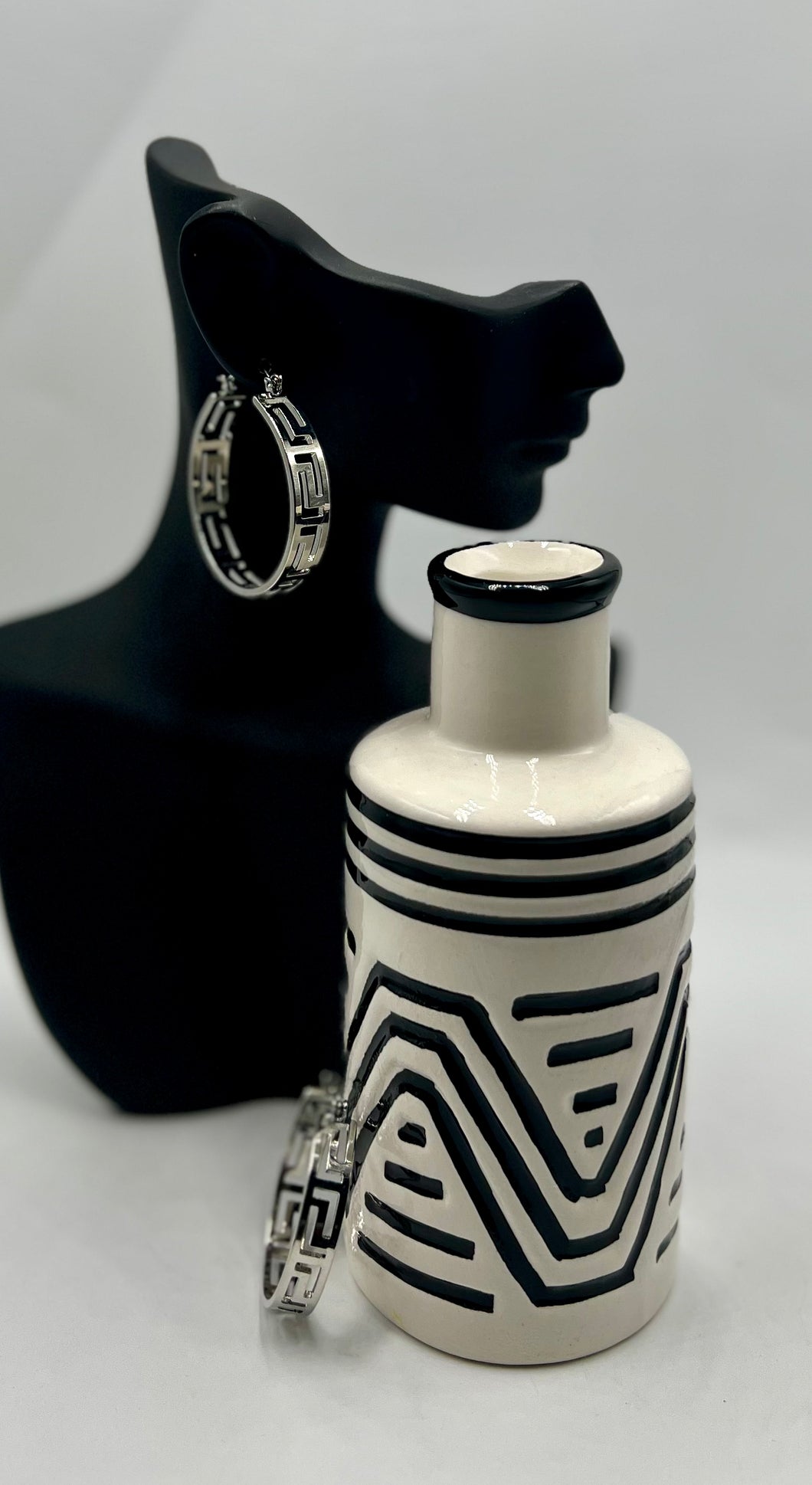 Zebra  Silver Hoop Earrings